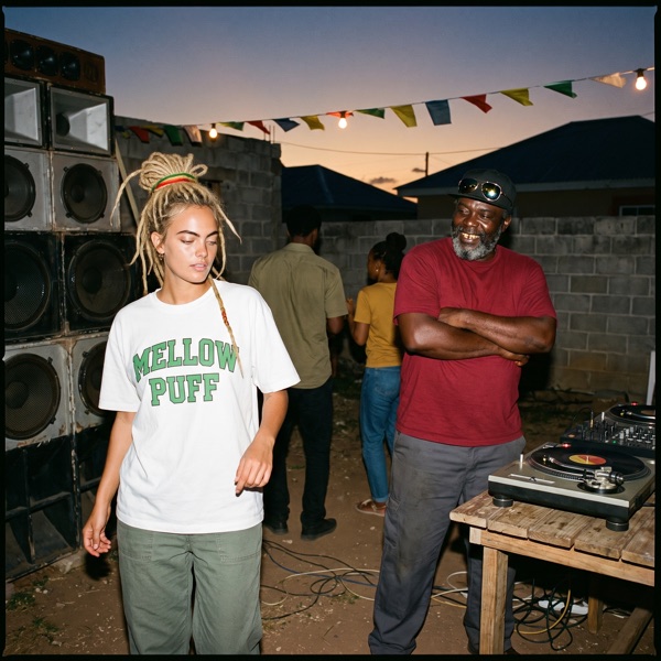 The sound system at Riddim Yard at dusk